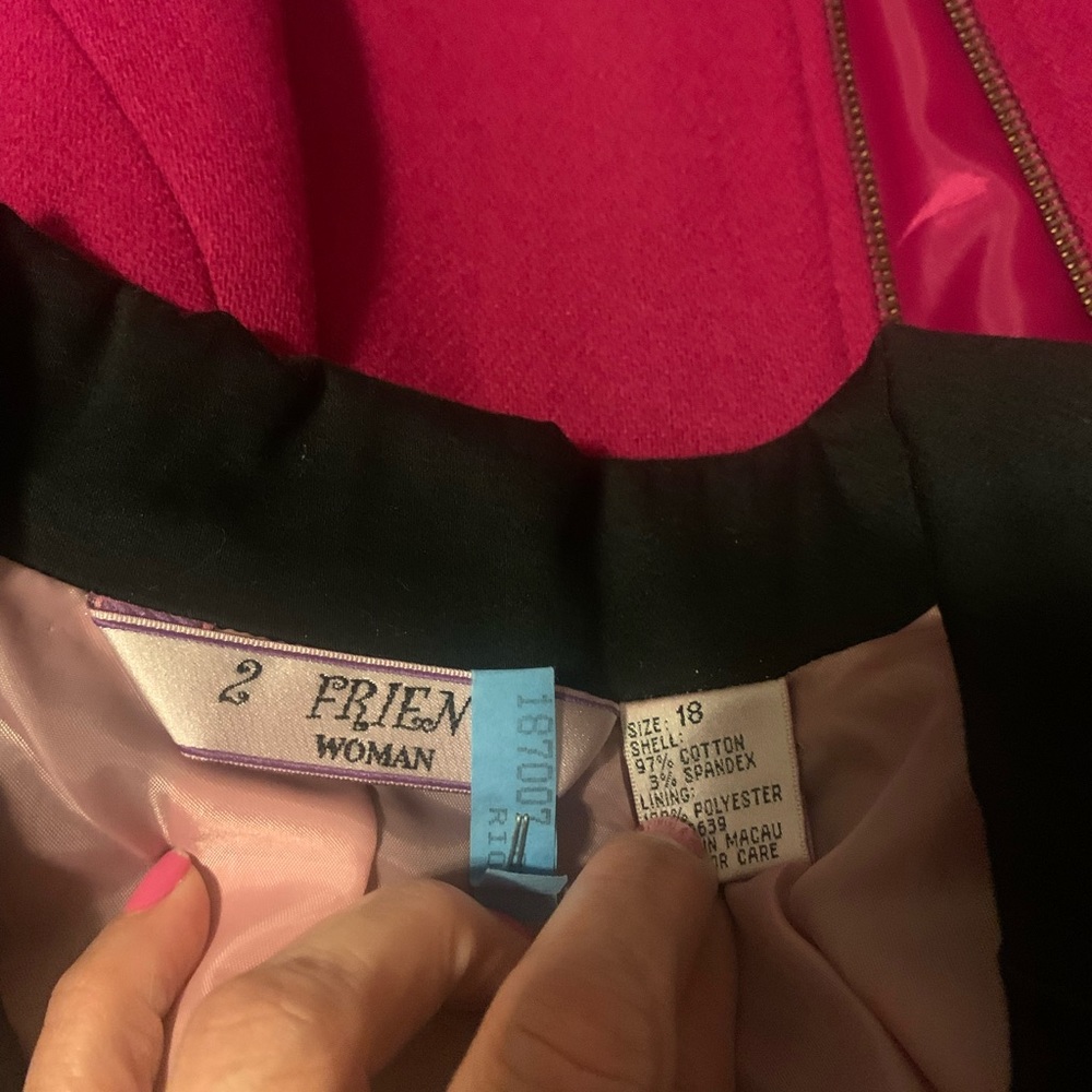 Black jacket with Polk-a dot stitching